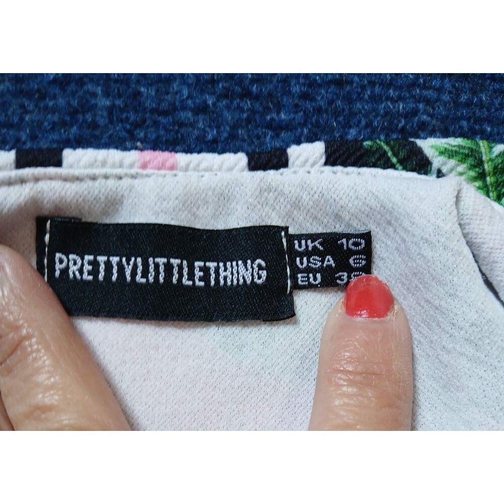 PrettyLittleThing Tropical off shoulder jumpsuit Boho  wide leg 6 - Picture 4 of 8